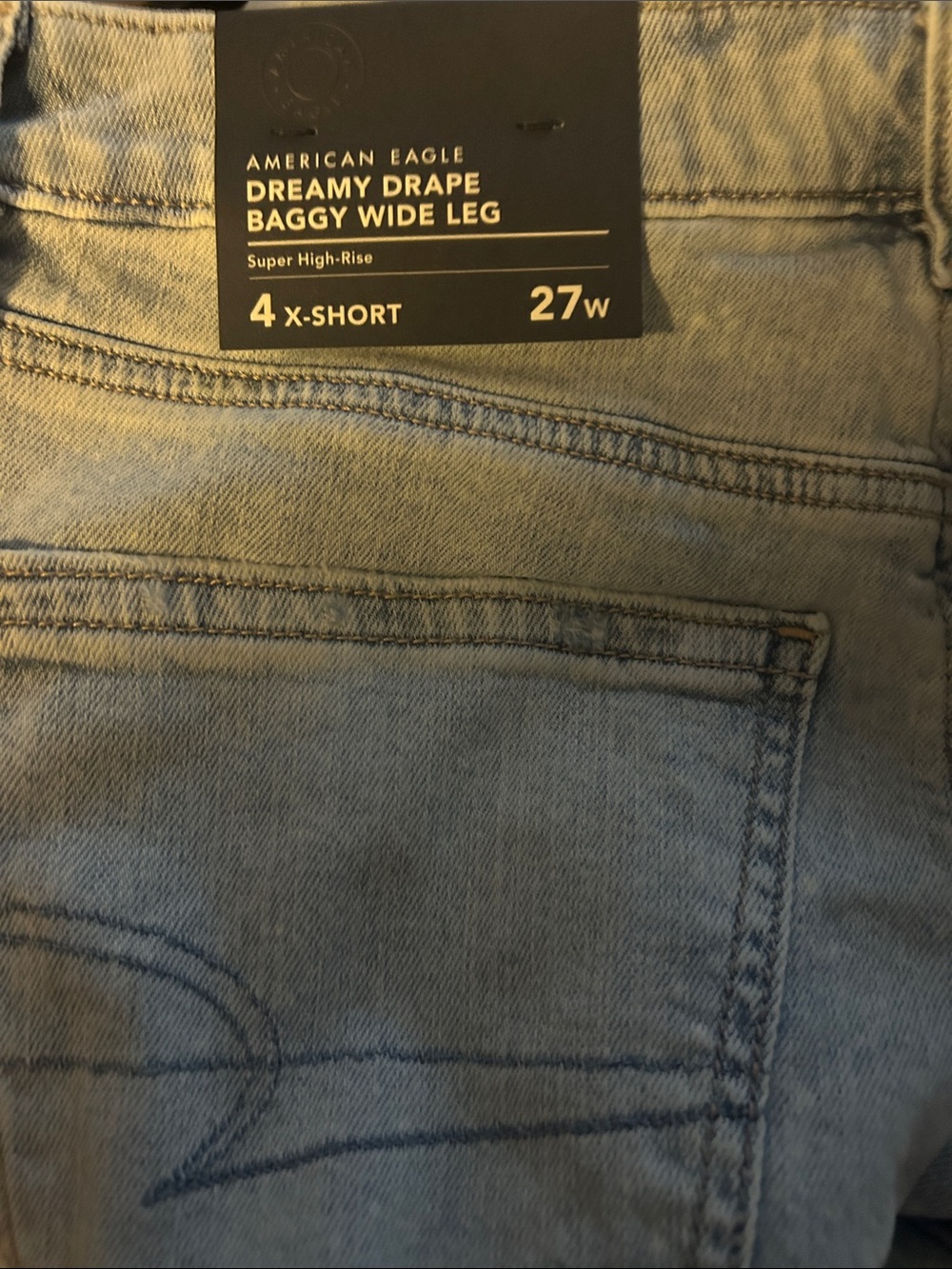 American Eagle Outfitters Light Blue Dreamy Drape Baggy Wide Leg Jeans